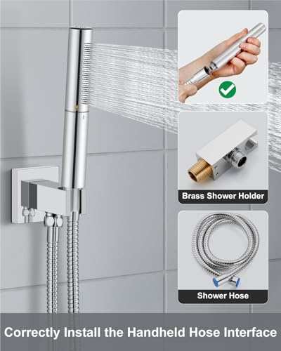 Aolemi Shower System with Rain Head and Handheld,8-Inch,Polish Chrome | High-Pressure Shower Faucet Set with Dual-Function Handheld,Rough-In Valve,1.8 GPM,Wall-Mount Trim Kit - color: Polish Chrome, size: 8 Inch