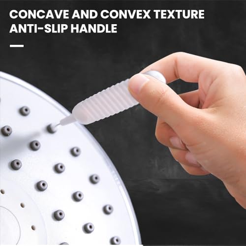 Shower Head Cleaning Brush for Small Hole, Upgrade Multifunctional Shower Cleaning Tools, Showerhead Cleaning Brushes Anti-Clogging Nozzle with Storage Boxes (20, White)