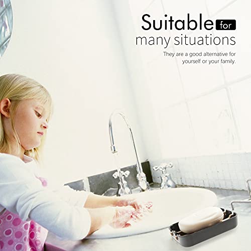 Soap Dishes for Bar Soap,2 Pack Environmentally-Friendly Bathroom Soap Dishes (Removable),2Pcs/Set Bamboo Soap Dishes Holder,Black - color: 2pcs-black