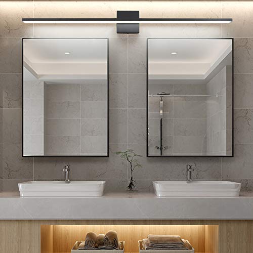 Ralbay 40inch Modern LED Black Vanity Light 36W Frosted Aluminum for Bathroom Vanity Lighting Fixtures Cool White 6000K - color: Black, size: 40 inch