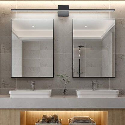 Ralbay 40inch Modern LED Black Vanity Light 36W Frosted Aluminum for Bathroom Vanity Lighting Fixtures Cool White 6000K - color: Black, size: 40 inch