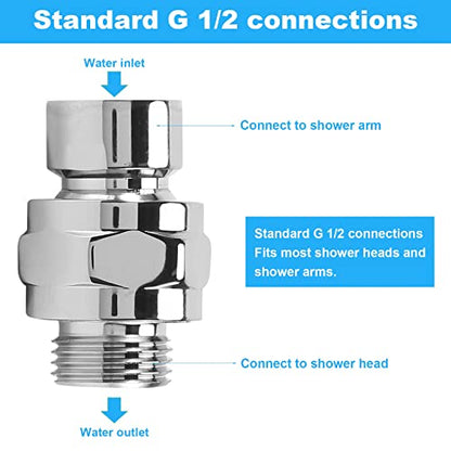 Brass Chrome Ball Joint Shower Arm Head Angle Adjustable Swivel Adapter