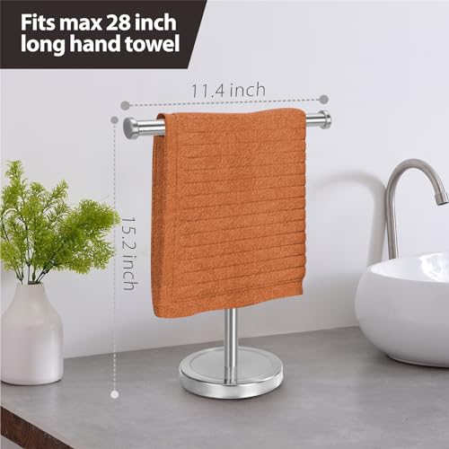 Hand Towel Holder Stand with Heavy Base, Hand Towel Rack for Bathroom (Stainless Steel, Brushed Nickel) - color: Brushed Nickel