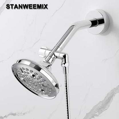 Solid Brass 3 Way Shower Arm Diverter Valve for Handheld Shower Head and Fixed Spray Head, G1/2 Universal Bathroom System Component Replacement Part (Chrome Finish) - color: Chrome