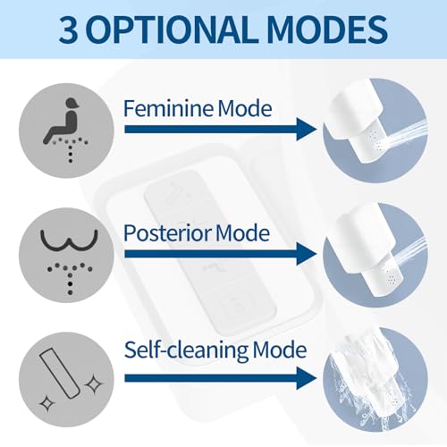 Bidet Attachment for Toilet Ultra-Slim Bidets for Existing Toilets, Non-Electric Bidet Toilet Seat Self-Cleaning Retractable Nozzles Badays for Toilets, Quick & Easy Installation Bedets