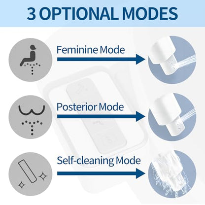 Bidet Attachment for Toilet Ultra-Slim Bidets for Existing Toilets, Non-Electric Bidet Toilet Seat Self-Cleaning Retractable Nozzles Badays for Toilets, Quick & Easy Installation Bedets