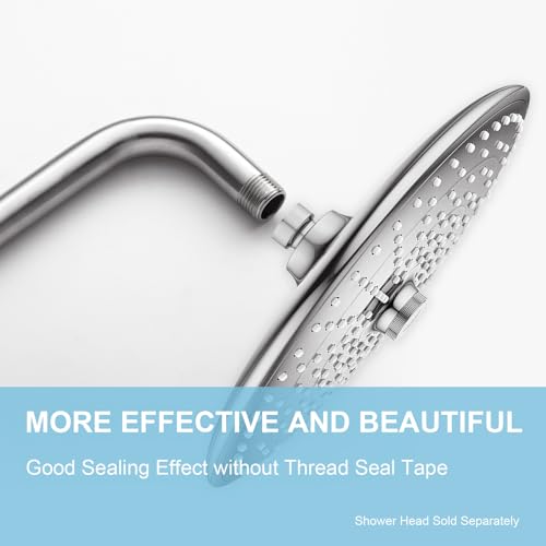 OFFO Shower Arm with Flange, 24 in Brushed Nickel Wall Mount Replacement Angle Shower Head Arm Wall-Mounted For Fixed Shower Head & Handheld Showerhead - color: Brushed Nickel, style: 24 in