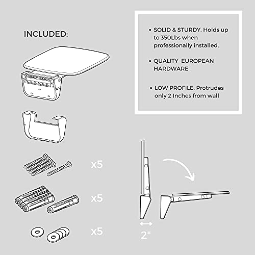 Folding Shower Seat Wall Mounted – Secure Fold Down Shower Bench, 350lbs Capacity, Space-Saving & Easy to Clean, Polished Chrome - color: Polished Chrome