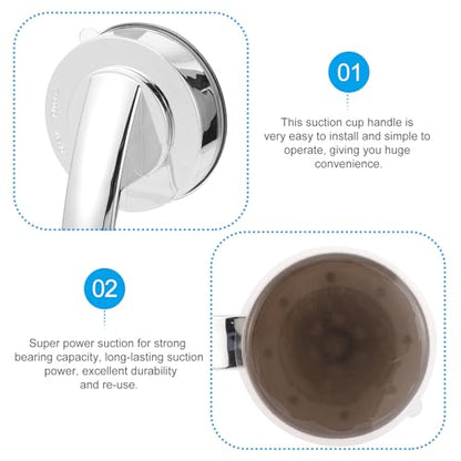 Healeved Suction Grab Bar 7.7 Inch Suction Cup Handle for Bathroom Safety Support Elderly Shower Grab Bar Portable Handle for Bathtubs and Showers