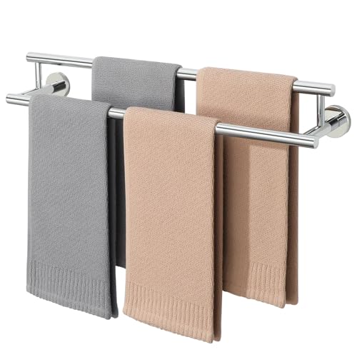 Alise Double Towel Bar,24" Towel Rack for Bathroom Wall Mounted,Chrome | Bathroom Towel Rack SUS304 Stainless Steel Bathroom Towel Holder Quick Drying Hand Towel Holder Towel Bar for Walls - color: Polished Chrome, size: 24-Inch (2-Bars)