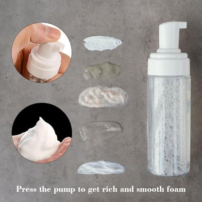 2Pcs 3.4oz Foam Pump Bottle, Empty Plastic Travel Foaming Soap Dispenser for Hand Soap, Shampoo, Facial Cleansers (100ml/Clear) - size: 100ml-2pcs
