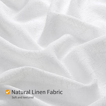 Long Boho Farmhouse Shower Curtain Set with Liner, Linen Bohemian French Country Bathroom Curtain 72x78 - White - color: White-liner Set, size: 72"W x 78"L (Pack of 1)