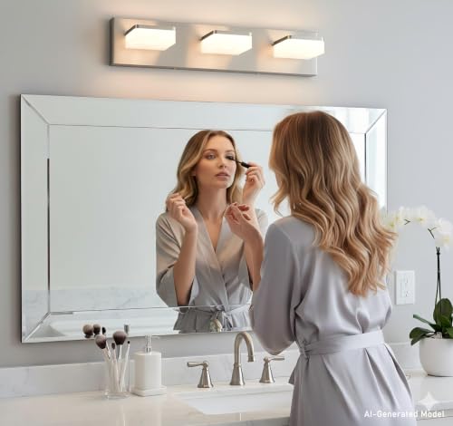 Brushed Nickel Vanity Lights for Bathroom - 3 Light Vanity Light Fixture - Dimmable LED Wall Sconces - Daylight 5500K - Elegant Bath Light Fixtures for Over Mirror - size: 3-Light,20Inch
