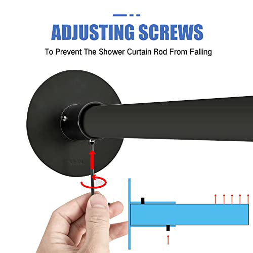 Black Stainless Steel L Shaped 50" Shower Curtain Rod - No Drill Adhesive - color: Black, size: 50"x50"