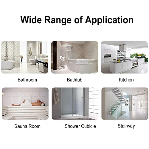 Venupple Anti-Slip Shower Stickers, Non-Slip Bath Strips (6, Transparent) | Clear Shower Stips Bathtub Stickers with Scraper for Bathroom, Bathtub, Showers, Pools, Stairs