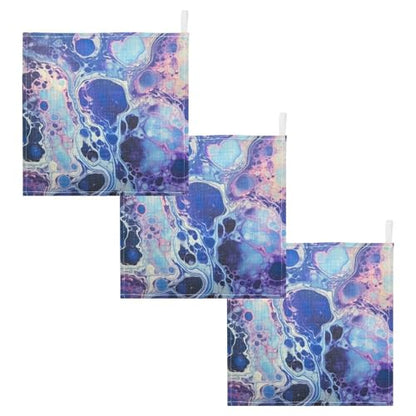 Blue Purple Texture Baby Washcloths, 3 Pack of Cotton Newborn Washcloths, Extra Soft & Ultra Absorbent Muslin Washcloths Baby, Unisex 12 X 12 in - size: 12x12 Inch (3Pack)