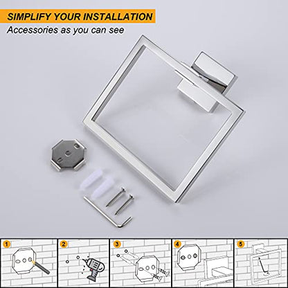 KOKOSIRI Bathroom Towel Holder Bath Towel Ring Towel Hanger Towel Rack Wall Mounted Stainless Steel Mordern Style, Polished Chrome, B3004CH - color: Polished Chrome, size: 1 Pack