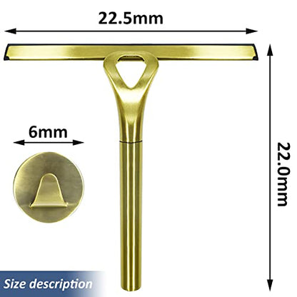 Stainless Steel Shower Squeegees All-Purpose Mirror/Window/Glass Wiper Scraper Golden Shower Squeegee