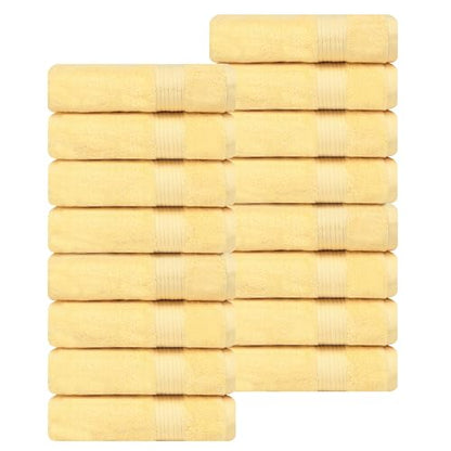 100% Cotton Bath Towels 30x54 Inches, 600 GSM, Soft & Absorbent, Set of 16, Yellow - color: Yellow, size: Bath Towel Set of 16