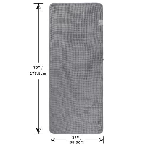 POLYTE 430 GSM Poly Blend Microfiber Waffle Bath Sheet XL Set, 35x70 in | 2 Pack, Oversize, Lint Free, Quick Dry - color: Gray, size: X Large