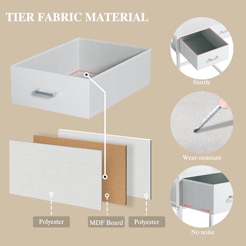 ALEXNUTRE Makeup Vanity Desk with Mirror and Lights, Small Vanity with Fabric Storage Drawer & Chair & Shelves, White Vanity with Fold-up Panel and Power Outlet for Bedroom - style: Cream White