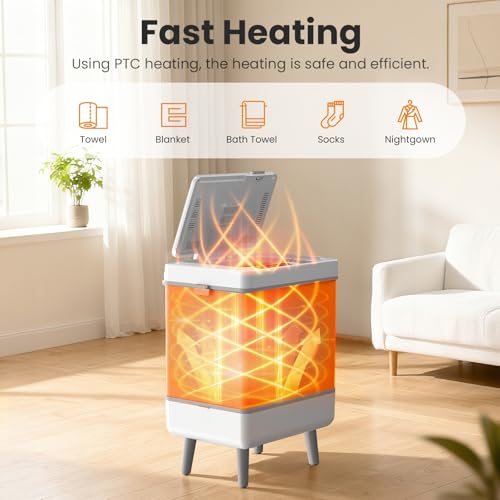 Electactic Towel Warmer for Bathroom, 35L Large Towel Warmer Bucket with Aromatherapy, Temperature & Timer, Foldable & Easy Storage, Fits 3 45"x70" Towels and Blankets, Auto Shut Off, Towel Dryer