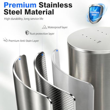 Touchless Automatic Liquid Soap Dispenser, Stainless Steel, Rechargeable | 4 Levels Adjustable, No Clog,13.5oz Capacity,IPX5 Waterproof, Wall Mount, For Hand & Dish Soap, Bathroom Kitchen Hotel Use - color: Stainless Steel