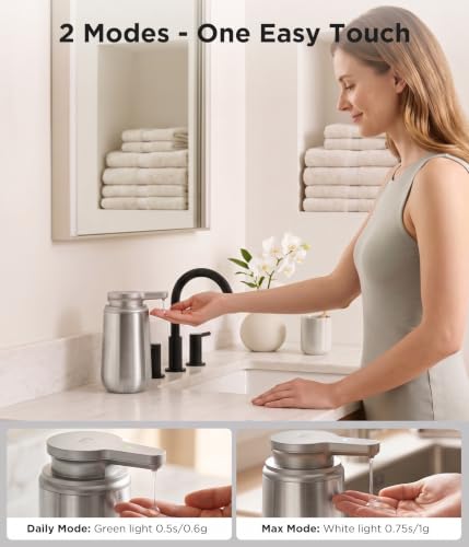 Newise Automatic Liquid Soap Dispenser Touchless - 10.5 Oz, Stainless Steel | 2 Adjustable Dispensing Modes, Self-Cleaning, Rechargeable Dish and Hand Soap Dispenser for Kitchen and Bathroom Countertop - size: Liquid