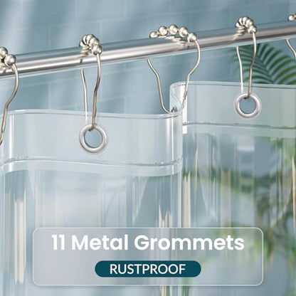 Titanker Plastic Shower Curtain Liner, Clear Shower Liner PEVA 66x72 Lightweight Waterproof Shower Curtains for Bathroom with Magnets and Rustproof Grommets - color: Clear, size: 66"W x 72"L (Pack of 1)