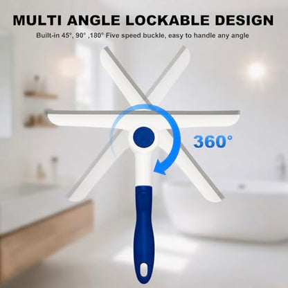 Window Squeegee for Glass Doors，All-Purpose 9.7” Window Cleaning Squeegee, Handheld for Windows, Car Windshields & More，Blue (9.7" Window Squeegee)