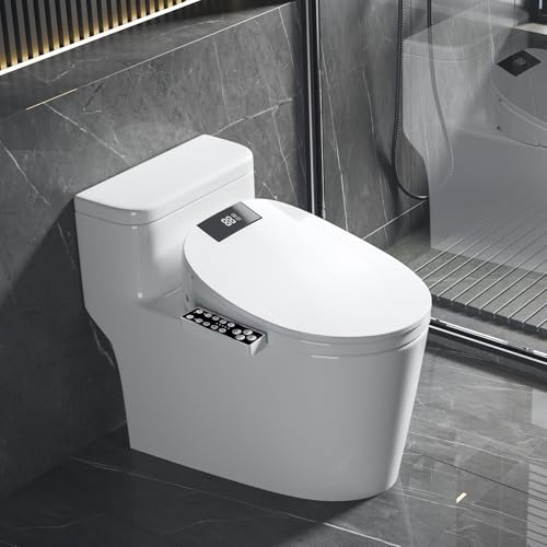 Electric Heated Bidet Toilet Seat, Elongated, S9BL | Fixed Panel Control, Instant Warm Water, Heated Seat, Warm Air Drying, Slow Close Lid, LED Display, Nightlight