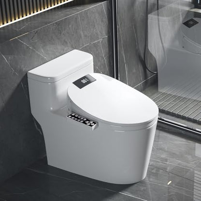 Electric Heated Bidet Toilet Seat, Elongated, S9BL | Fixed Panel Control, Instant Warm Water, Heated Seat, Warm Air Drying, Slow Close Lid, LED Display, Nightlight