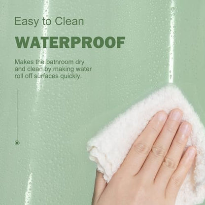 UFRIDAY Sage Green Clear Shower Curtain Liner, 72 x 78 inches, Long Plastic Bathroom Shower Curtain with Rustproof Metal Grommets and 5 Weighted Magnets - color: Green Clear, size: 72"W x 78"L (Pack of 1)