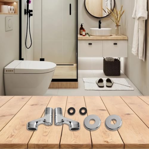 Adjustable Shower Arm Holder 304 Stainless Steel Angle Adapter for Handheld Head - G1/2 Swivel Ball Joint Mount Bracket Silver