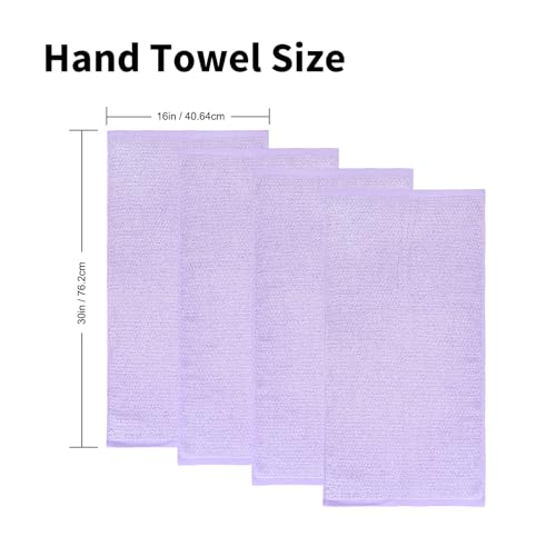 Everplush 4-Piece Premium Hand Towel Sets: Super-Soft, Highly Absorbent & Quick Drying Bathroom Towels – Versatile for Hotel, Bathroom, Shower, Spa, 16x30 Inches (Lavender, 16" x 30") - color: Lavender