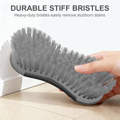 SetSail Multi-Purpose Scrub Brush of 2 Pack, Black Grey | Stiff Bristles Cleaning Brush with Non-Slip Grip Heavy Duty Scrub Brushes for Cleaning Bathroom Kitchen Tile Bathtub Sink - color: Black Grey