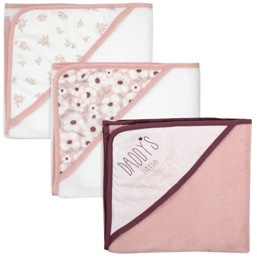Hooded Baby Bath Towel and Washcloth 6 Piece Set for Newborns, Infants & Toddlers, Boys & Girls Baby Hooded Towels Set - color: Daddy's Little Sweetie