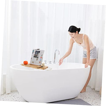 MAGICLULU Bamboo Bathtub Tray Table for Bathtub Expandable Bath Shelf Phone Holder Multifunctional Wood Bathroom Organizer for Reading and Relaxing