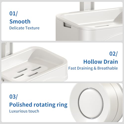 Suction Cup Soap Holder for Shower Wall, No Drilling Bar Soap Dish | No Drilling, For Kitchen, For Shower, For Bathroom Sink, Durable, Easy Installation, Space-Saving Design - size: Large