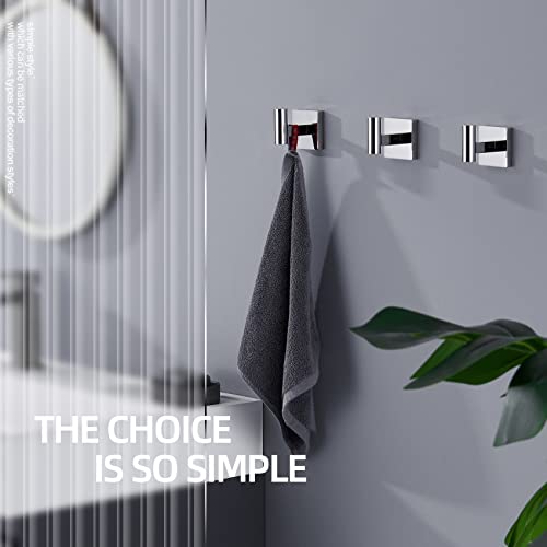 KOKOSIRI Robe Hook Bathroom Towel Coat Hooks for Bath Kitchen Wall 3 Pack Chrome Stainless Steel B1013CH-P3 - color: Polished Chrome, size: 3 Pack