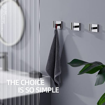 KOKOSIRI Robe Hook Bathroom Towel Coat Hooks for Bath Kitchen Wall 3 Pack Chrome Stainless Steel B1013CH-P3 - color: Polished Chrome, size: 3 Pack
