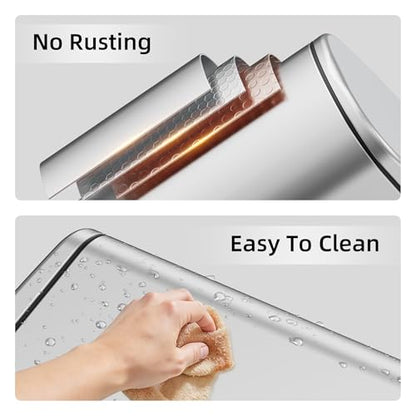 KSSKSS 2.6 Gallon/10L Slim Stainless Steel Bathroom Trash Can with Soft Close Lid, for Narrow Spaces,Bathroom, Bedroom (Silver) - color: Silver