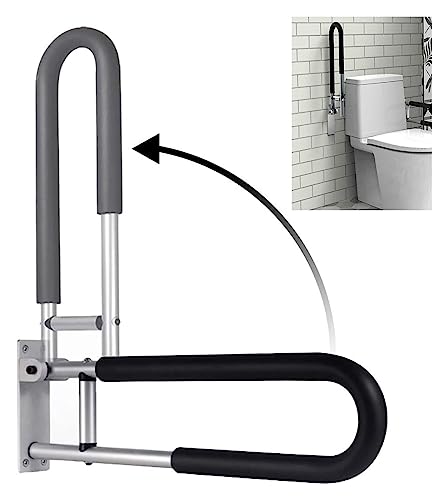 Grab Rails Bathroom Handrails Foldable Toilet Safety Rails Handicap Grab Bars Rails Aluminium Alloy Wall Mounted Drop Down Toilet Rails Support Woman, 27.6In (Color: Animal Horse, Size: 27.6In)