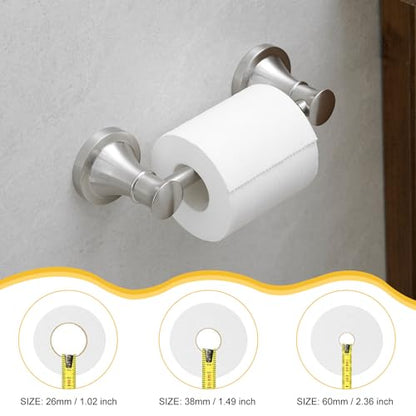 Bathroom Toilet Paper Holder Wall Mount Tissue Holder Brushed Nickel | Rustproof Toilet Tissue Roll Holder, Flexible Double Post Pivoting Handle, Bathroom Accessories SUS304 Stainless Steel - color: Brushed Nickel