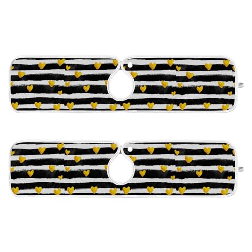 Kitchen Sink Splash Guard Behind Faucet Mat 2 Pcs Absorbent Faucet Mat Quick Dry Kitchen Sink Drying Mats for Drip Drain Draining Sinks Bathroom Microfiber Soft Washable M Black White Heart Stripes - color: Black White Heart Stripes, size: 23.6" x 5.5"