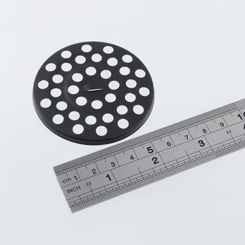Antrader Shower Drain Cover, Stainless Steel Anti-Clogging Strainer Grid, 2.48" Diameter, 0.16" Thickness,with 0.2" Outlet Hole for Bathroom Kitchen Balcony Garage, Round - color: Black, size: 2.48" Round