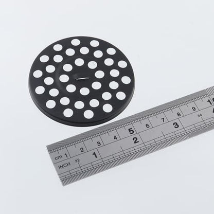 Antrader Shower Drain Cover, Stainless Steel Anti-Clogging Strainer Grid, 2.48" Diameter, 0.16" Thickness,with 0.2" Outlet Hole for Bathroom Kitchen Balcony Garage, Round - color: Black, size: 2.48" Round