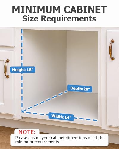 Bulado Pull Out Trash Can Under Cabinet with Removable Trash Bag Holder | Space-Saving Under Sink Trash Can, Fits 30–40 Qt Bins, Supports 125 lbs, Easy Install, Soft-Close Slide, Bin Not Included