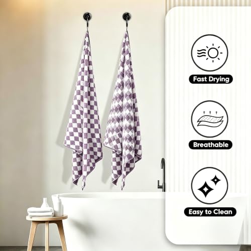 2-Pack Microfiber Bath Towels (27x54 Inches) - Ultra Soft & Quick Dry, 3X Absorbency, Lightweight for Gym, Yoga, Travel & Spa - Perfect for Home, Fitness & Post-Workout