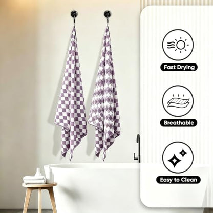 2-Pack Microfiber Bath Towels (27x54 Inches) - Ultra Soft & Quick Dry, 3X Absorbency, Lightweight for Gym, Yoga, Travel & Spa - Perfect for Home, Fitness & Post-Workout